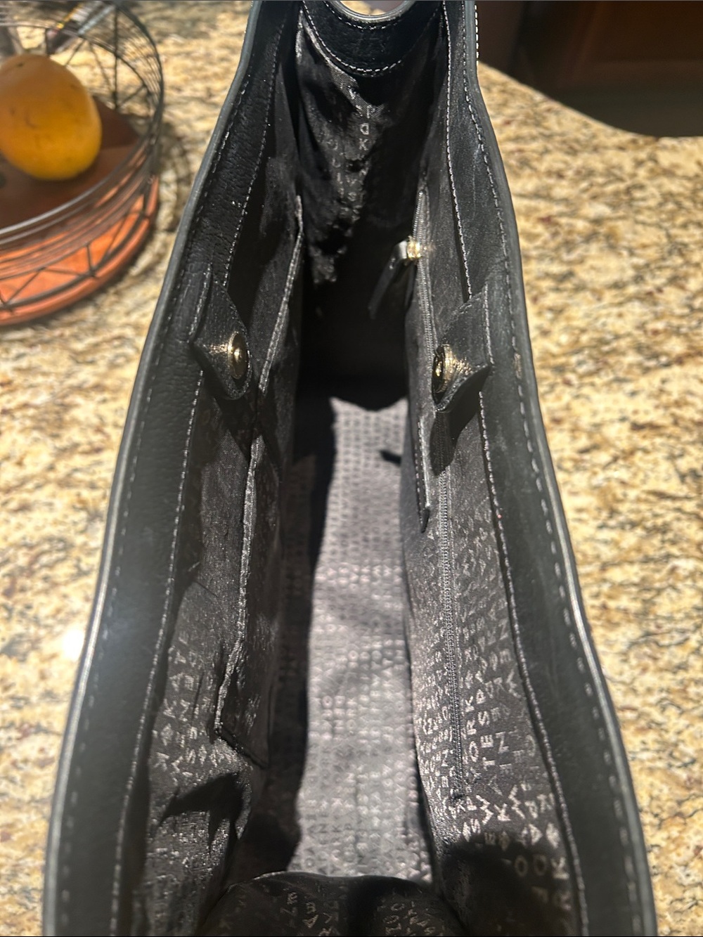 Kate Spade Two-Tone Leather Tote in Cream and Black - Picture 6 of 12